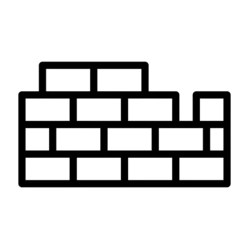 ícone de parede de tijolos preto